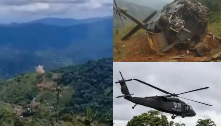 ataque con drones a un helicóptero