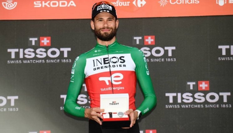Filippo Ganna, el vencedor de la tapa 18 una contrarreloj individual.