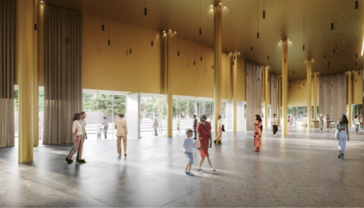 Interiores del Centro de Convenciones Virgilio Barco Vargas.