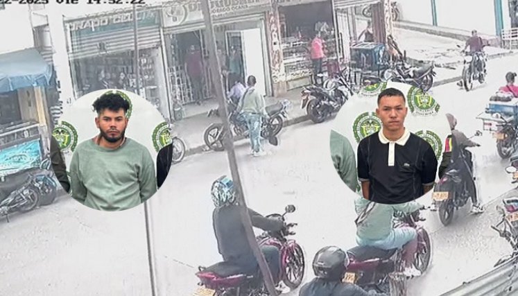 En video la captura de de alias Covid y Stiven, presuntos extorsionistas de Los Pelusos, en Ocaña 