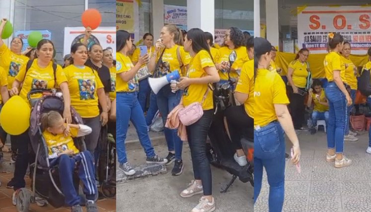 Están jugando con la salud de nuestros hijos: madres de niños en condición de discapacidad protestan en las sedes de la Nueva EPS 