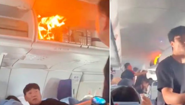 ¡Tremendo susto! Cargador portátil se incendió en pleno vuelo con 160 pasajeros