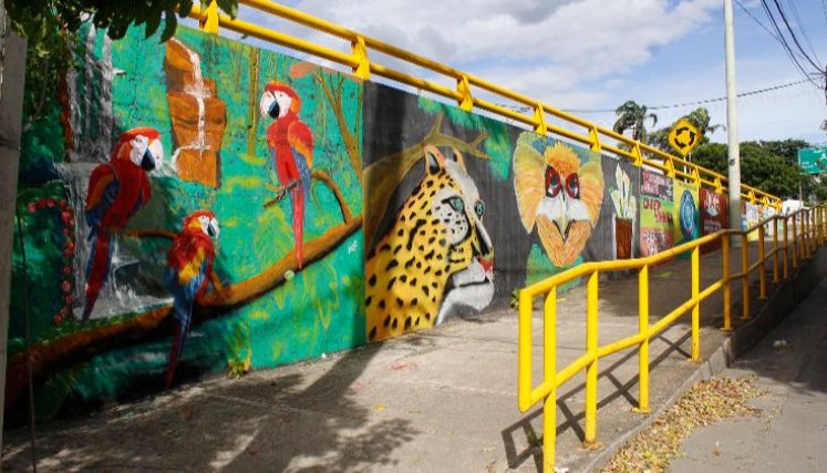 El mural fue pintado hace dos meses por la comunidad.