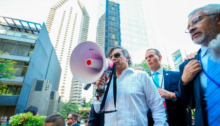 Gustavo Petro en Nueva York. Foto cortesía