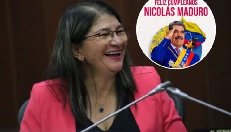 Senadora felicitó a Maduro. foto colprensa y redes