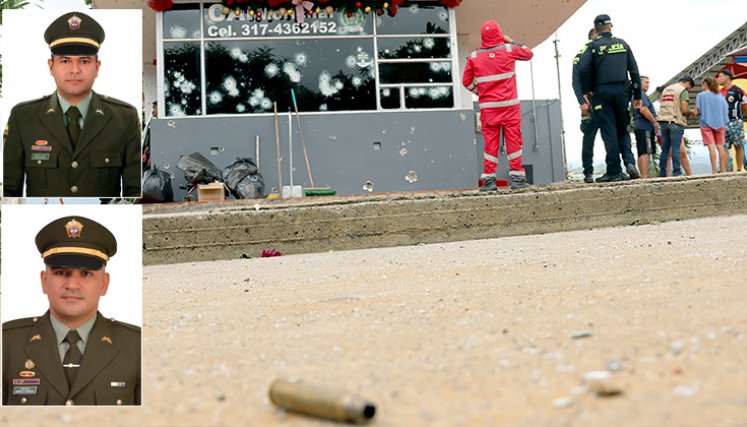 El intendente Franklyn Alfonso Guerrero y el subintendente Jairo Andrés Holguín Calderón fueron asesinados en un ataque terrorista en Cúcuta. / Foto Carlos Ramírez-La Opinión
