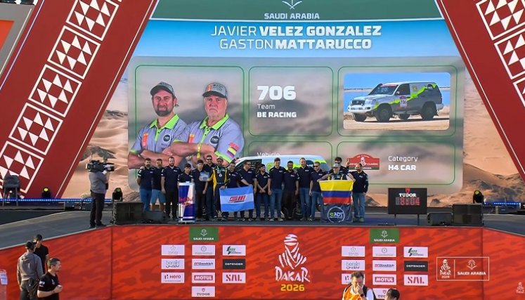 Javier Vélez, primer colombiano en conquistar el Rally Dakar. 