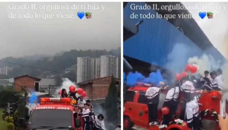Polémica por estudiantes que llegaron en carro de bomberos a su primer día de clases en Sabaneta, Antioquia