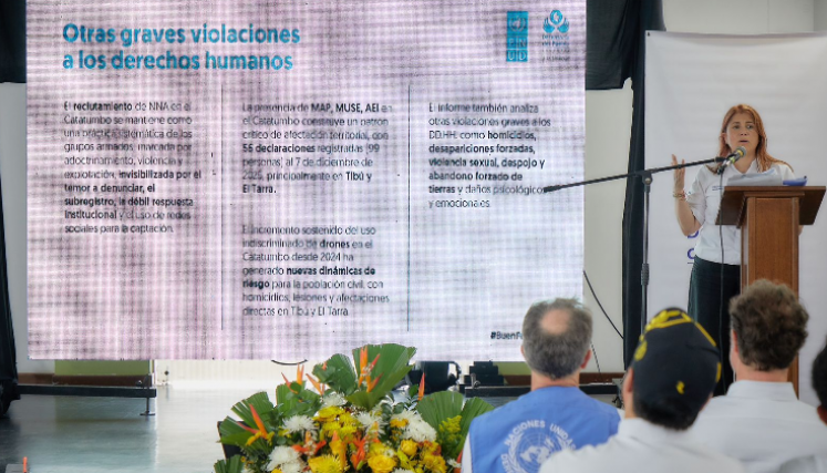 Iris Marín, defensora del Pueblo, presentó informe sobre derechos humanos en Tibú. 