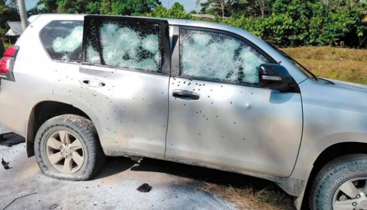 Atentado en Arauca a Jairo Castellanos. Foto cortesía