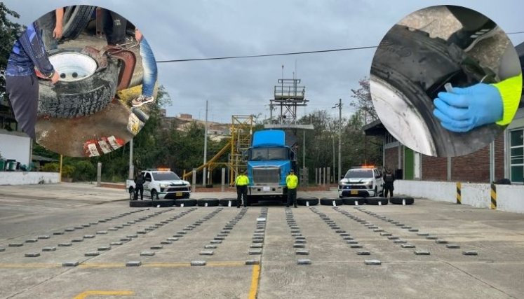 Cocaína encaletada en llantas