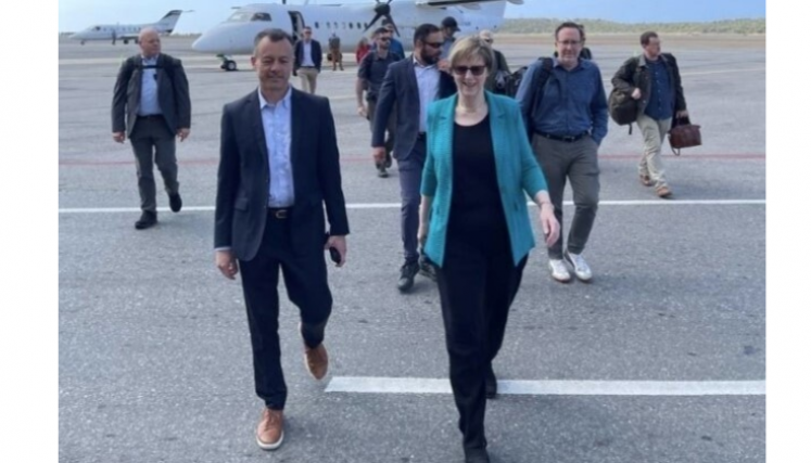 Laura Dogu a su llegada a Caracas