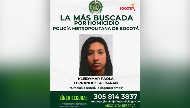 MUJER VINCULADA EN CRIMEN DE ESTUDIANTE JAIME MORENO, LA MÁS BUSCADA EN BOGOTÁ