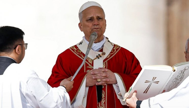 Papa León XIV en Domingo de Ramos