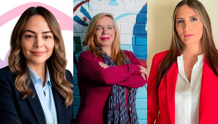 Angélica D'Haro, Mónica Patiño y y Elizabeth Maya. / Foto cortesía