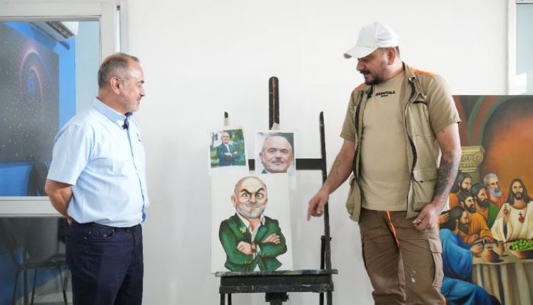 Un privado de la libertad aprovechó la visita del ministro de Justicia a la cárcel para hacerle una caricatura/Foto cortesía