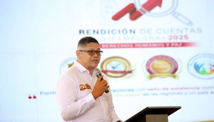 Ivaldo Torres Chávez, momentos en que daba el informe de su gestión correspondiente a 2025/Foto Carlos Ramírez