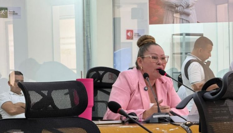 Concejal Carime Rodríguez durante su intervención en la plenaria./Foto Valentina Salgado