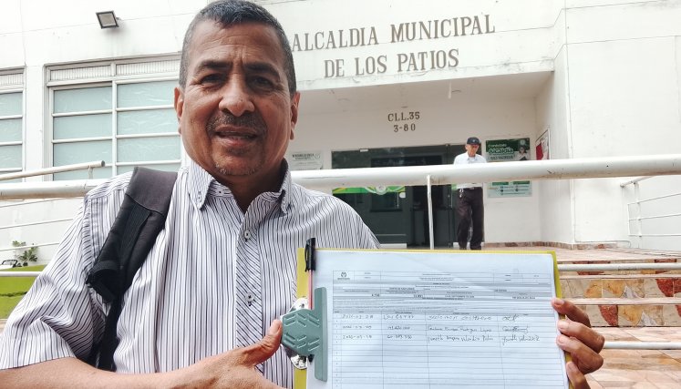 Eustaqui Pabón Gelves, promotor de la revocatoria del mandato del alcalde de Los Patios, Alexi Valencia./Foto Orlando Carvajal