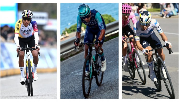 Egan Bernal, Santiago Buitrago y Einer Rubio. 