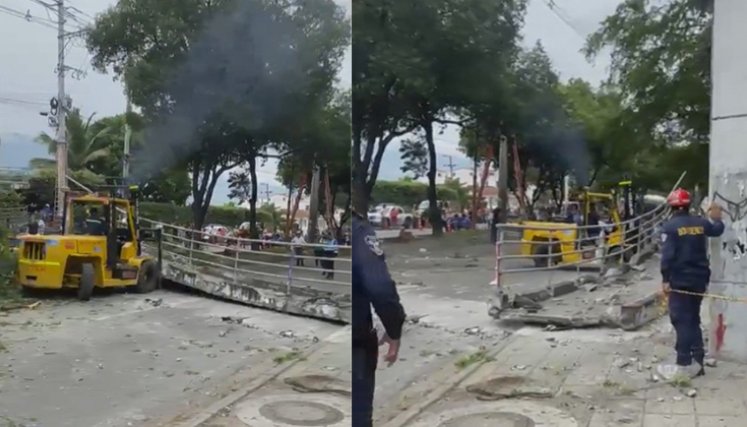 Tragedia en Girón, Santander: Tractomula derribó puente peatonal dejando un muerto y tres heridos