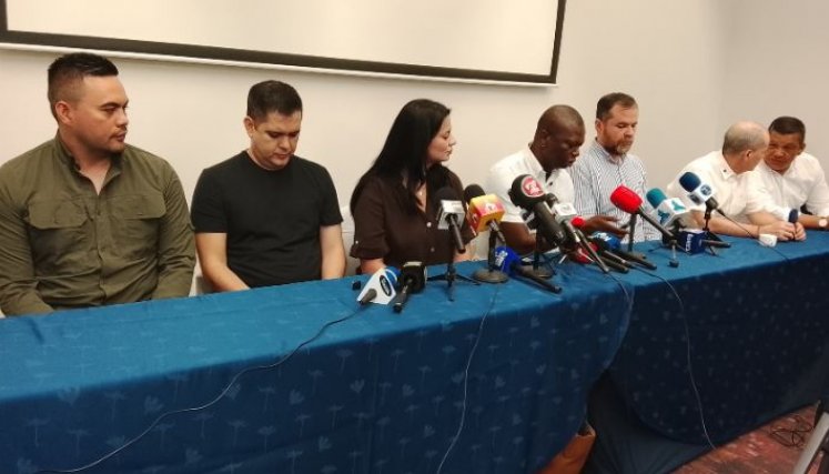 Voceros del Pacto Histórico en el anuncio de la visita del candidato a la presidencia Ivan Cepeda a Cúcuta./Foto: Orlando Carvajal