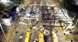 Peaje de La Parada, destruido hace un año con un carro bomba dirigido por el Eln./Foto Archivo