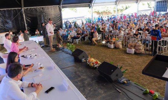 En Tibú, ayer, el presidente Gustavo Petro presentó los avances de los planes para el Catatumbo/Foto Presidencia de la república