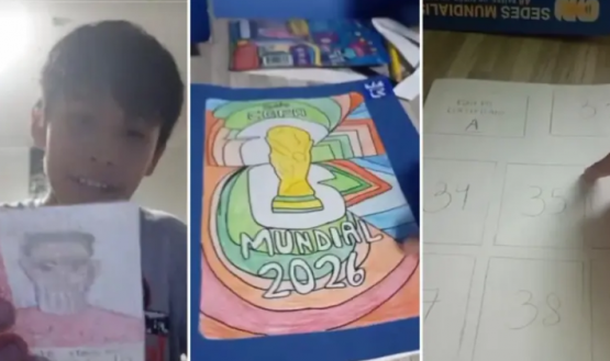 Niño armó el Panini. Captura de video de redes sociales @creativo_huggy01