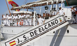 Llegada del buque español Juan Sebastian de Elcano a Cartagena