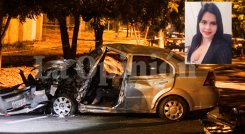 El cadáver de Giselle Vanesa Nieto quedó atrapado en medio de las retorcidas latas del carro que conducía. / Foto: Cristian Herrera