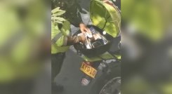 El video que dura menos de dos minutos, se hizo viral en las redes sociales, por el supuesto soborno que recibió un intendente de la Policía de Tránsito. / Foto: Tomadas del video.