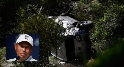 Accidente de Tiger Woods. Foto: AFP