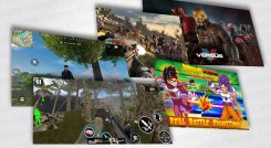 Cinco juegos de acción en aplicaciones móviles.