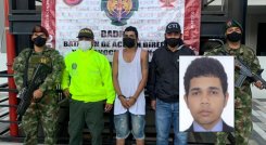 Yeison Santana Carreño fue detenido por el Ejército y la Policía. / Foto: Ejército.