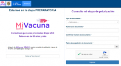 Portal web Mi Vacuna