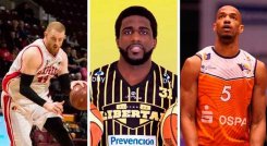 Nick Evans, Keyron Sheard y Jovonni Shuler. / Fotos: Kevin Jarrold-In Play Magazine, C. Libertad Sunchales y ContractSports