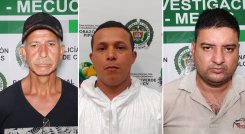William Martín Carrillo Velasco fue capturado en el barrio El Paraíso, Javier Márquez Molino fue enviado a la cárcel y el latonero Gerson Andrés Mena fue detenido en San Luis. / Foto: Policía Nacional