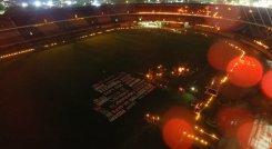 El estadio General Santander se iluminó.
