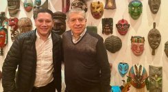 Wilmer Guerrero fue recibido en su casa por el director del liberalismo, César Gaviria. /Foto La Opinión