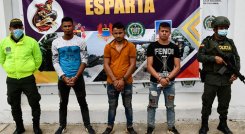 Jefferson José Ceballos, alias Ozuna, Franklin Javier Díaz y Yuber Bautista Arenas.