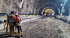 En el Túnel de Pamplona, de 1.400 metros, ya se ha impermeabilizado 435 metros. /Foto suministrada