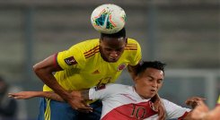 Yerry Mina marcó el tanto que le da la ventaja a la Tricolor.