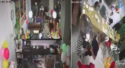 Sin importar la presencia de los niños, los ladrones actuaron sin ninguna conmiseración. Solo 42 segundos les bastaron para llevarse celulares, carteras y otros objetos de valor.