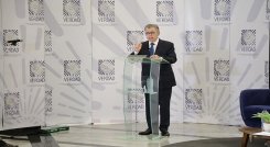 El expresidente Juan Manuel Santos rinde testimonio ante la Comisión de la Verdad sobre los falsos positivos./Foto: colprensa