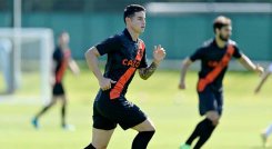 James Rodríguez durante el partido amistoso  ante el Blackburn.