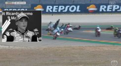 El niño español Hugo Millán se fue al suelo y otro piloto no pudo esquivarlo, golpeándolo con la rueda. / Foto: Internet