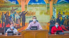 La nueva mesa directiva está conformada por Oliverio Castellanos, Carlos Luis Chacón y Alexander Salazar./Foto cortesía para La Opinión