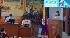 La secretaria de Educación de Cúcuta, Jessica Dayana Ramírez López, durante la sustentación de su balance de gestión de los cinco primeros eses del año/ Foto Concejo