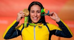 Mariana Pajón, medallista olímpica con Colombia. 